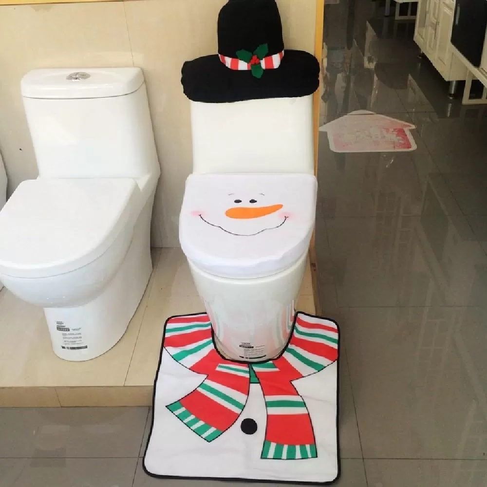 Cheerful Snowman Decorative Washroom Set