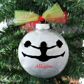 Cheerleading Christmas Ornament Personalized Glitter | Sports Ornament | Personalized Glitter