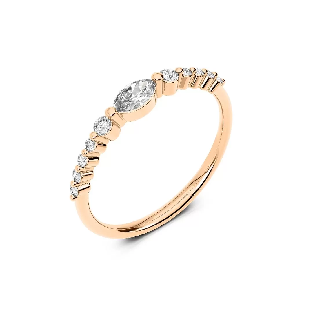 Chorost & Co. Private Collection 14K Rose Gold 0.30ct Diamond Marquise Stackable Band