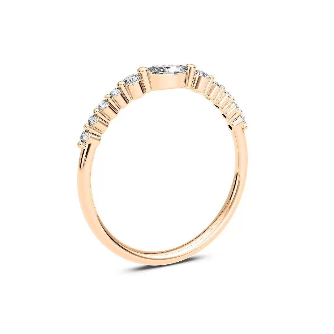 Chorost & Co. Private Collection 14K Rose Gold 0.30ct Diamond Marquise Stackable Band