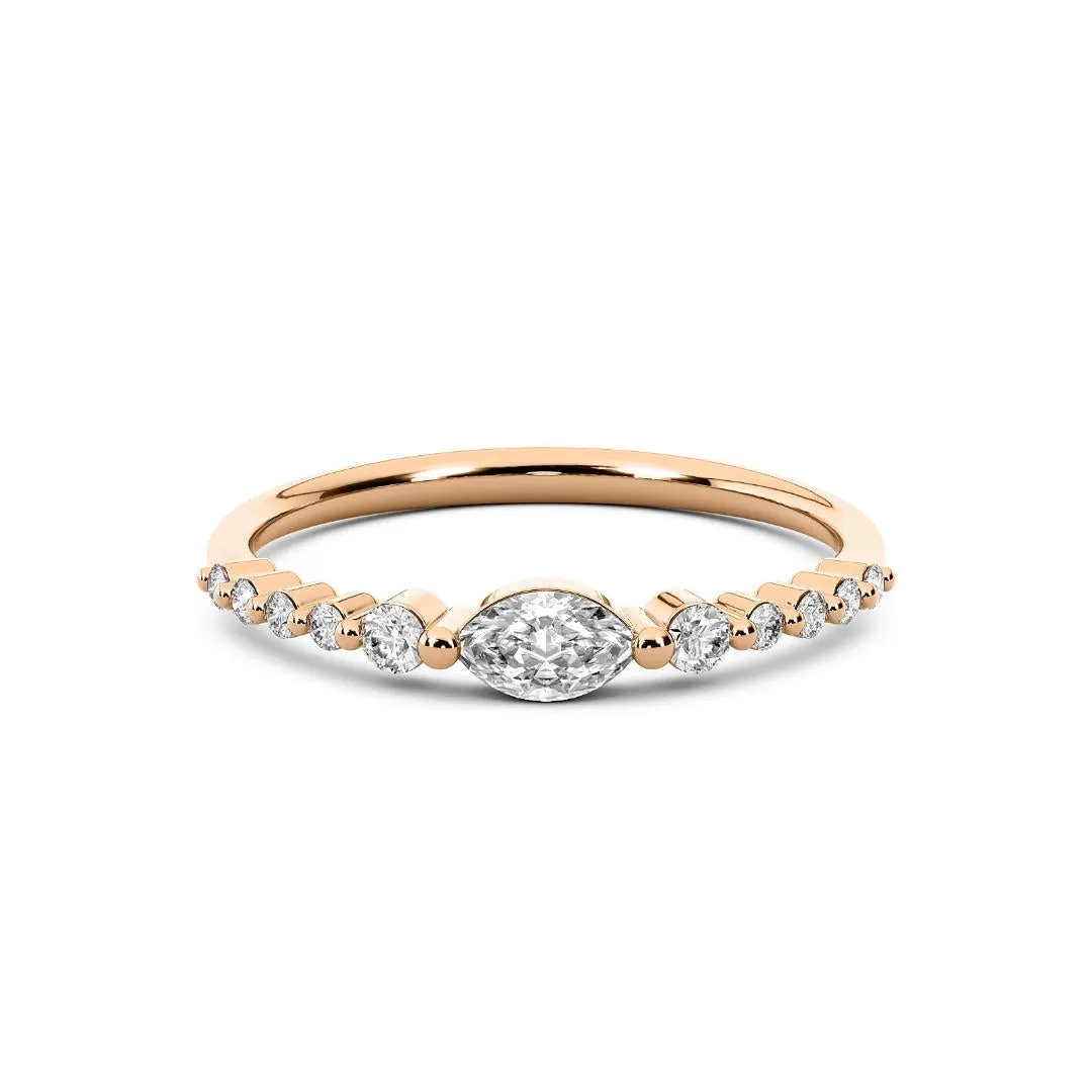 Chorost & Co. Private Collection 14K Rose Gold 0.30ct Diamond Marquise Stackable Band