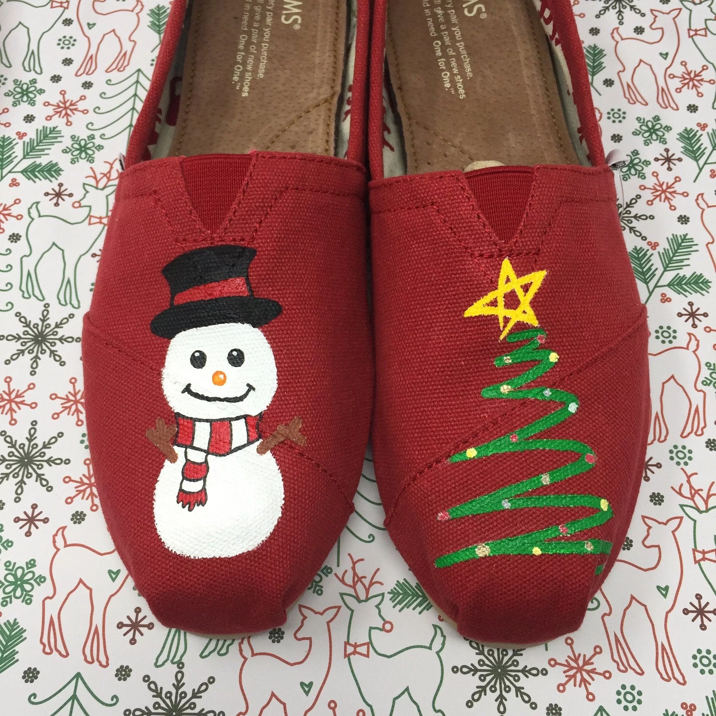 Christmas Tree & Snowman Shoes