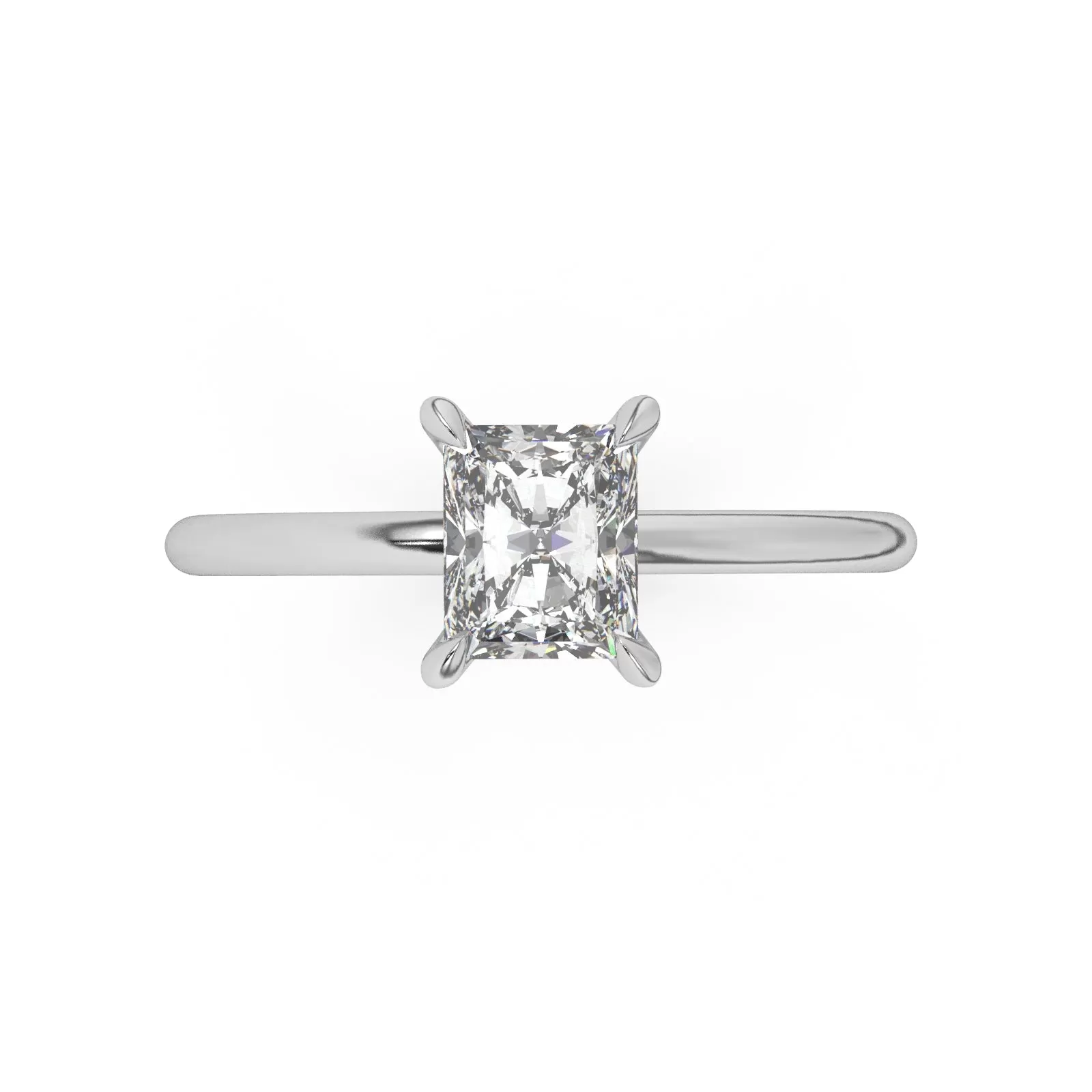 Classic Radiant Cut Solitaire Engagement Ring