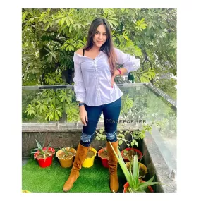 Client Muskaan In Our Mia White Shirt