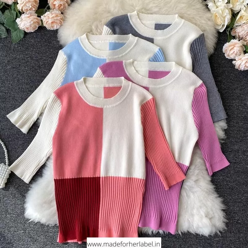 Colourblock Knitted Top