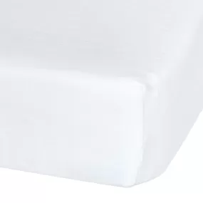 Cotton muslin fitted sheet - White