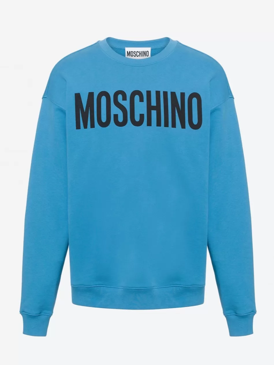 Cotton Sweatshirt With Logo (Blue)