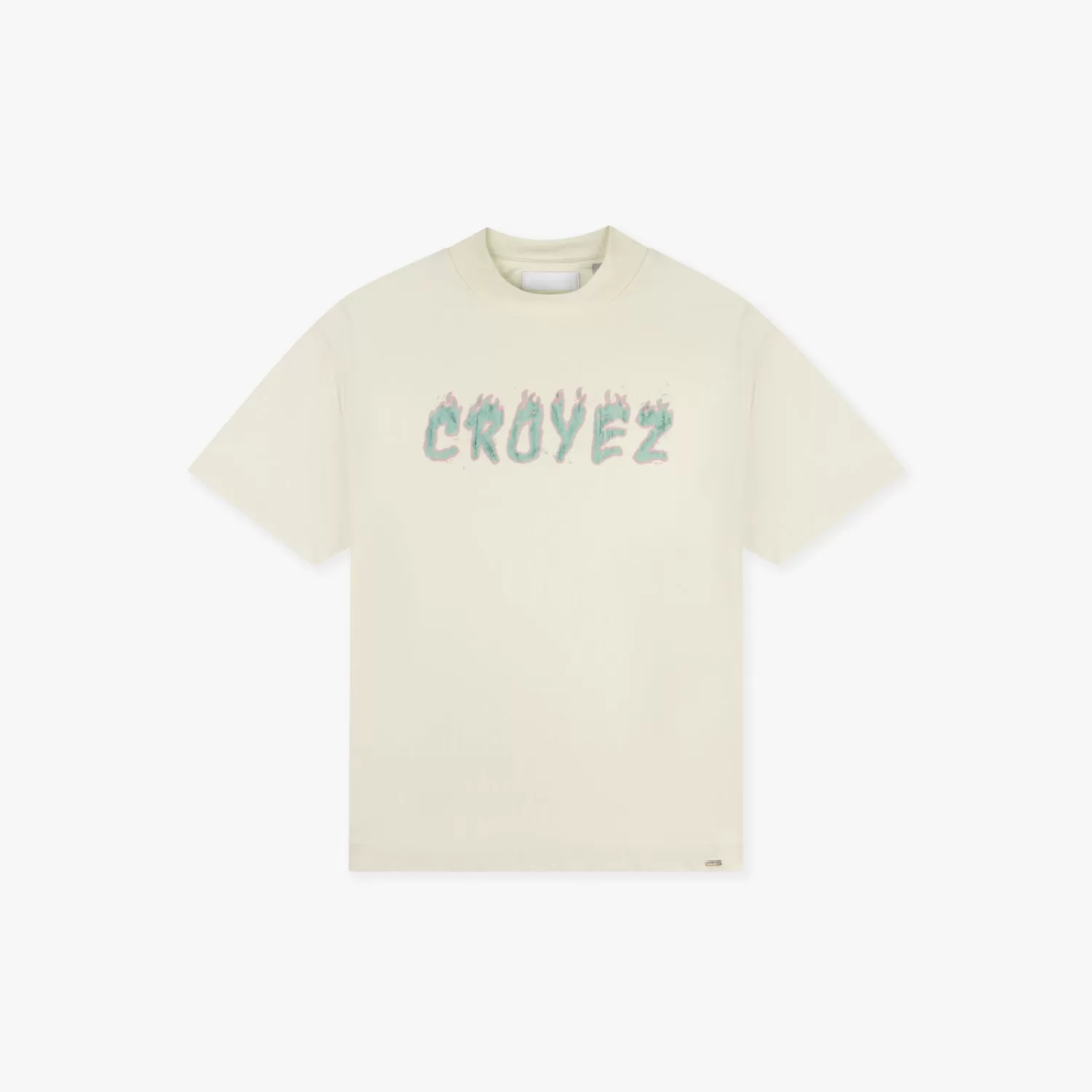 CROYEZ BURNING LOGO T-SHIRT - BUTTERCREAM/PINK