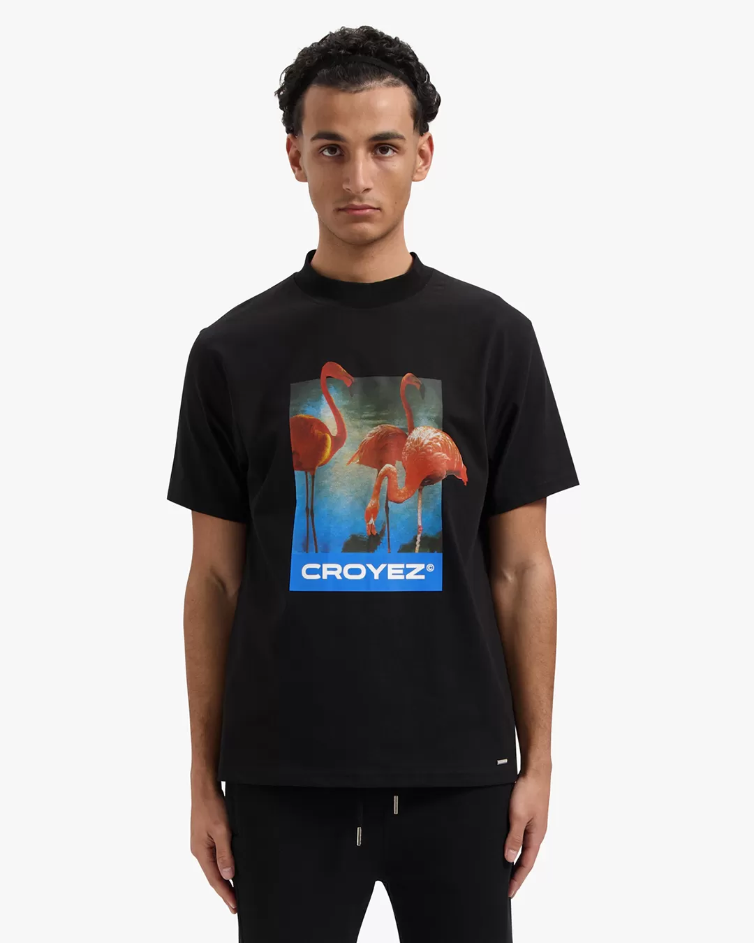 CROYEZ FLAMINGO OASIS T-SHIRT - BLACK