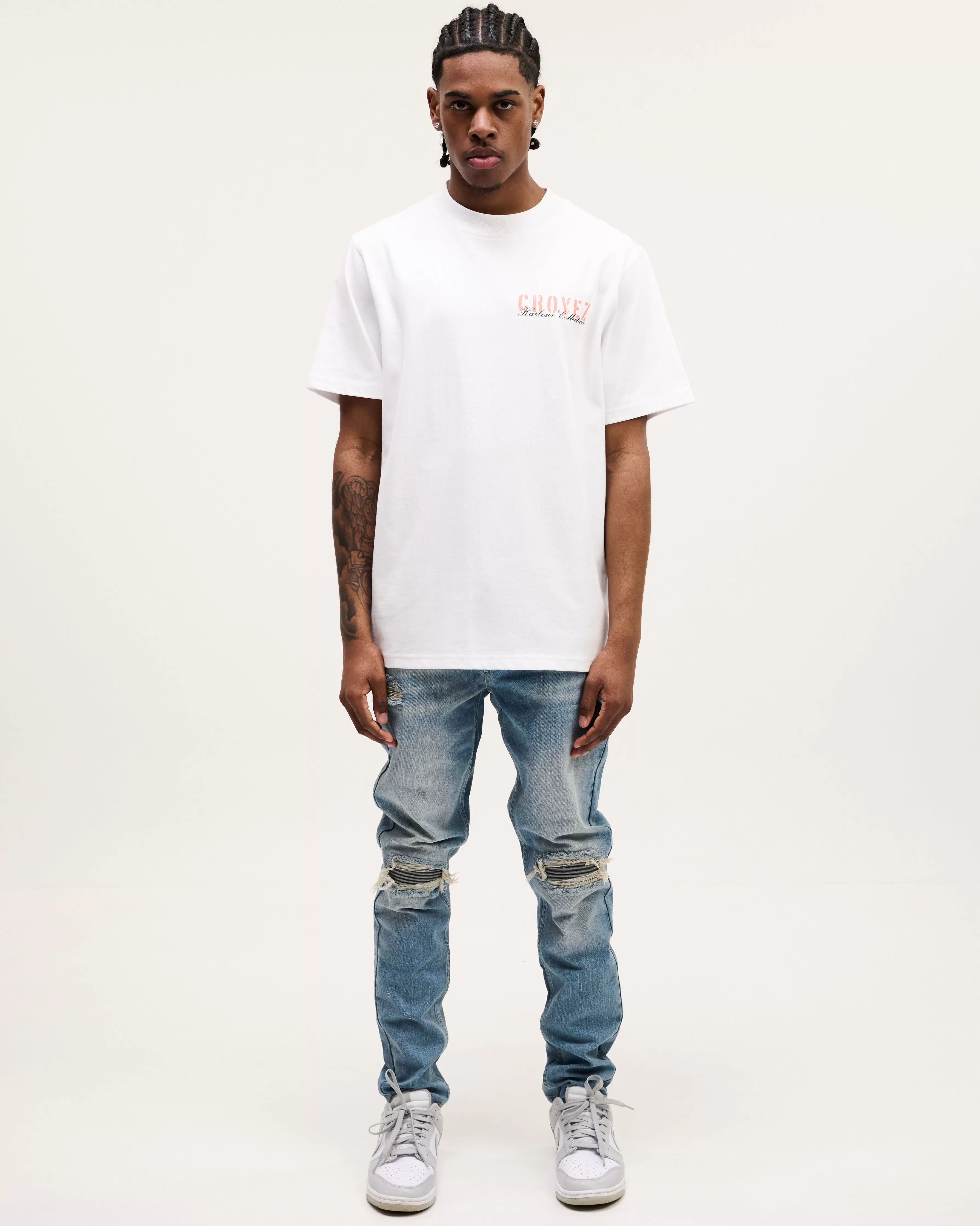 CROYEZ HARBOUR T-SHIRT - WHITE/ORANGE