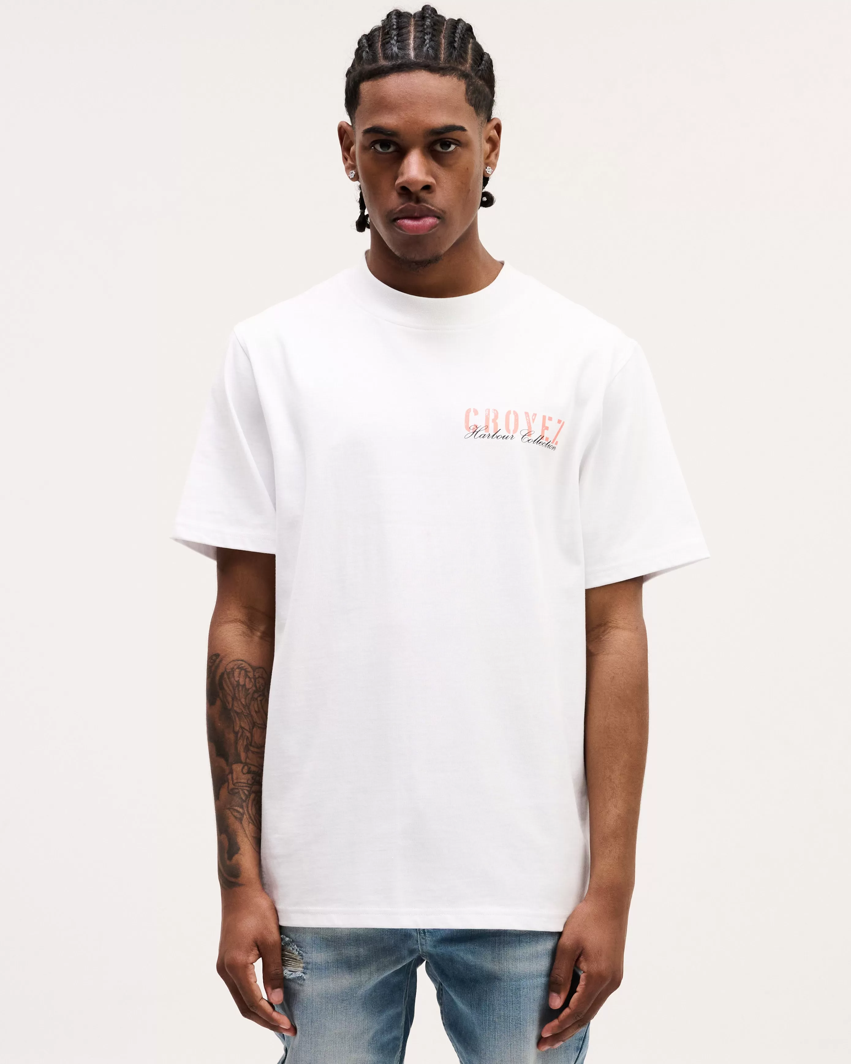 CROYEZ HARBOUR T-SHIRT - WHITE/ORANGE