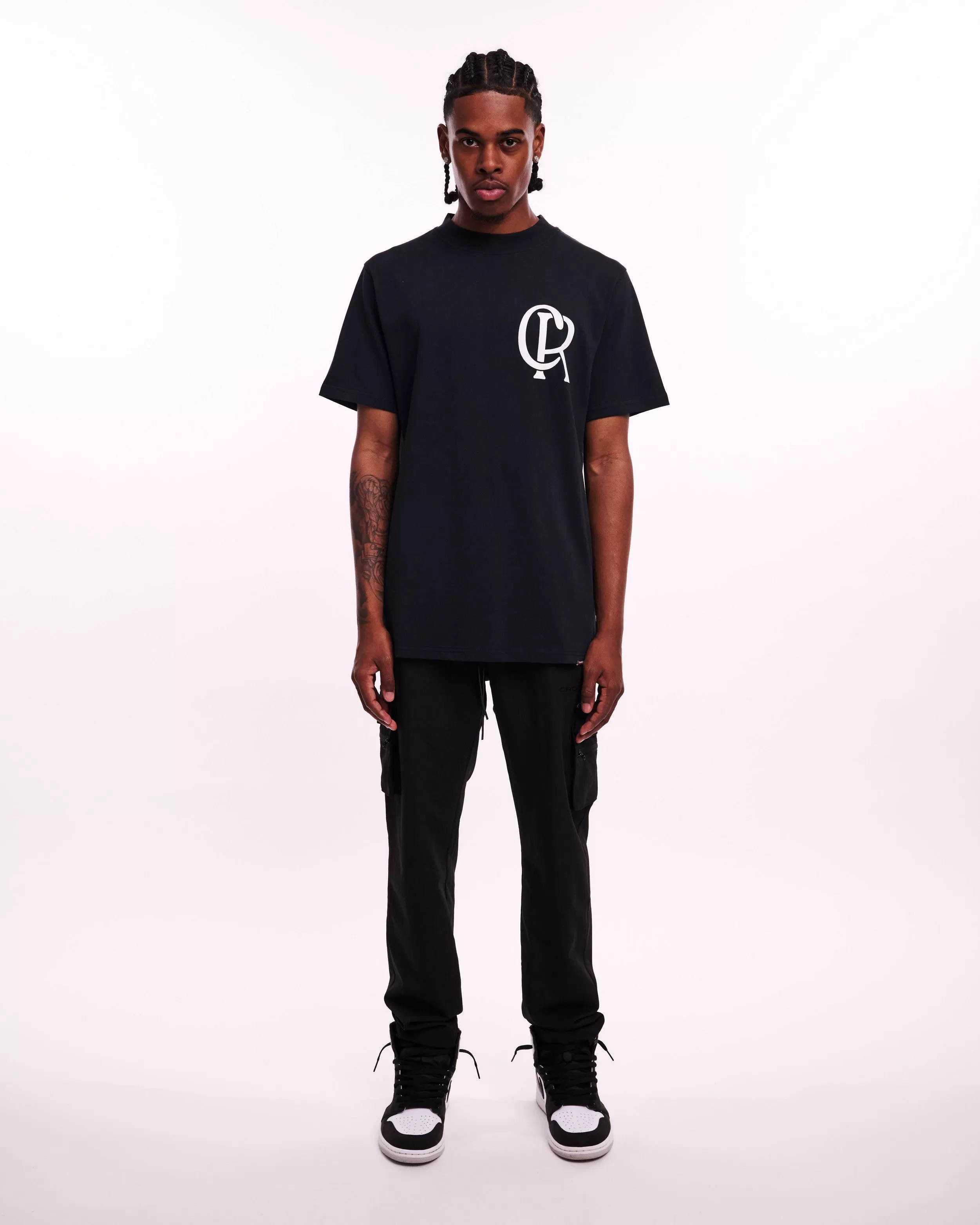 CROYEZ INITIAL T-SHIRT - BLACK/WHITE