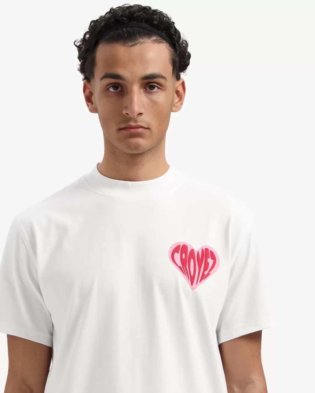 Croyez Puffed Heart T-Shirt | White/Red