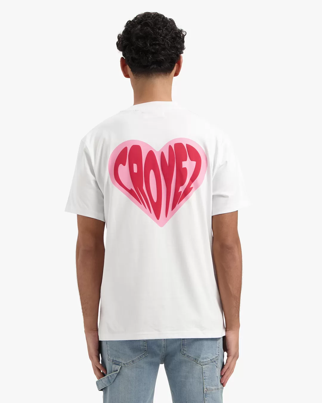 Croyez Puffed Heart T-Shirt | White/Red