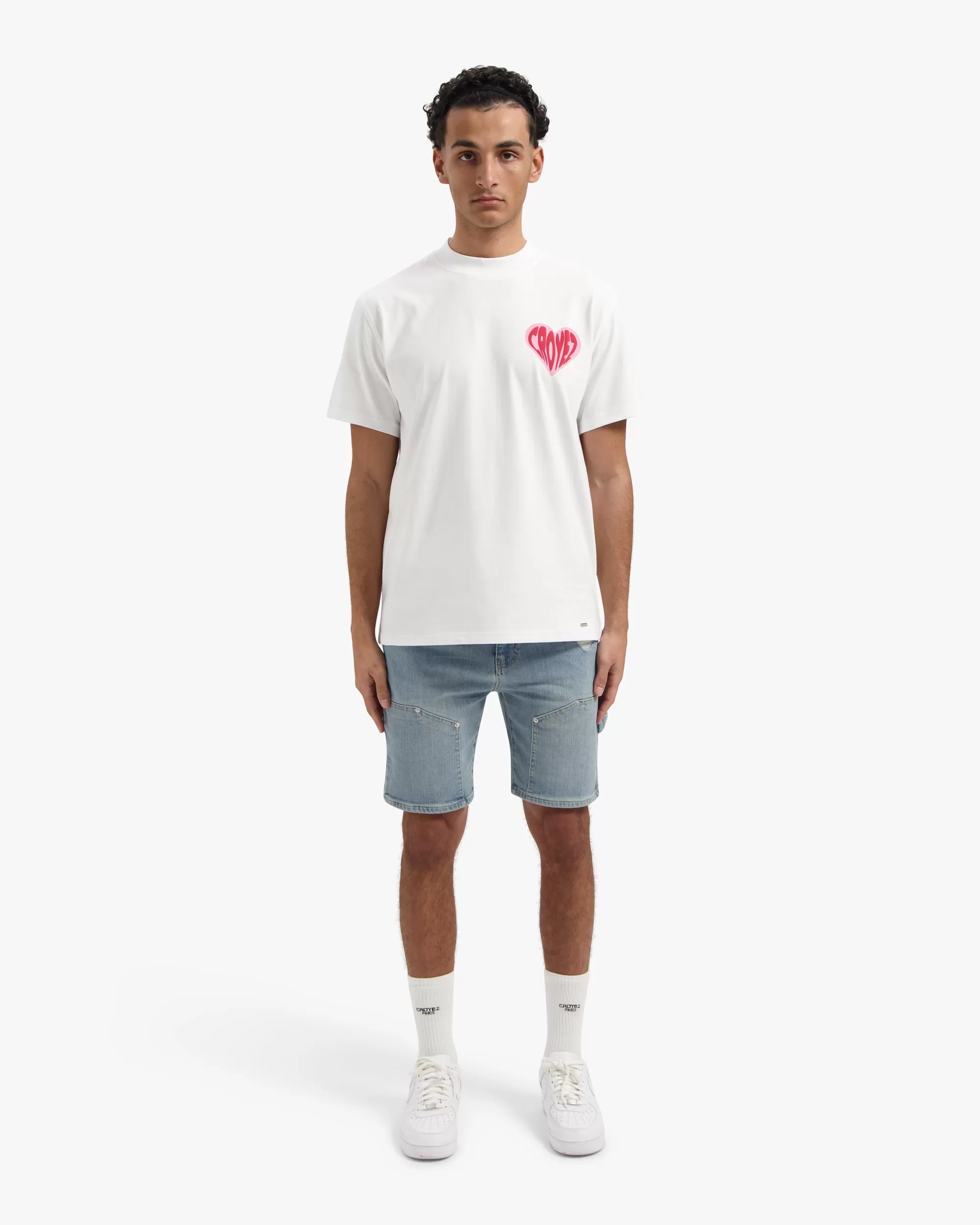 Croyez Puffed Heart T-Shirt | White/Red