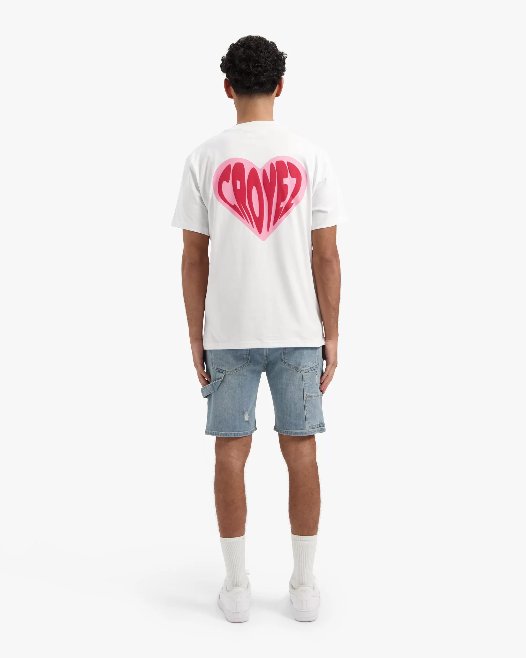 Croyez Puffed Heart T-Shirt | White/Red