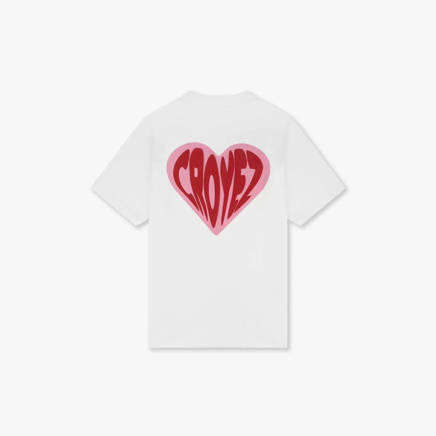 Croyez Puffed Heart T-Shirt | White/Red