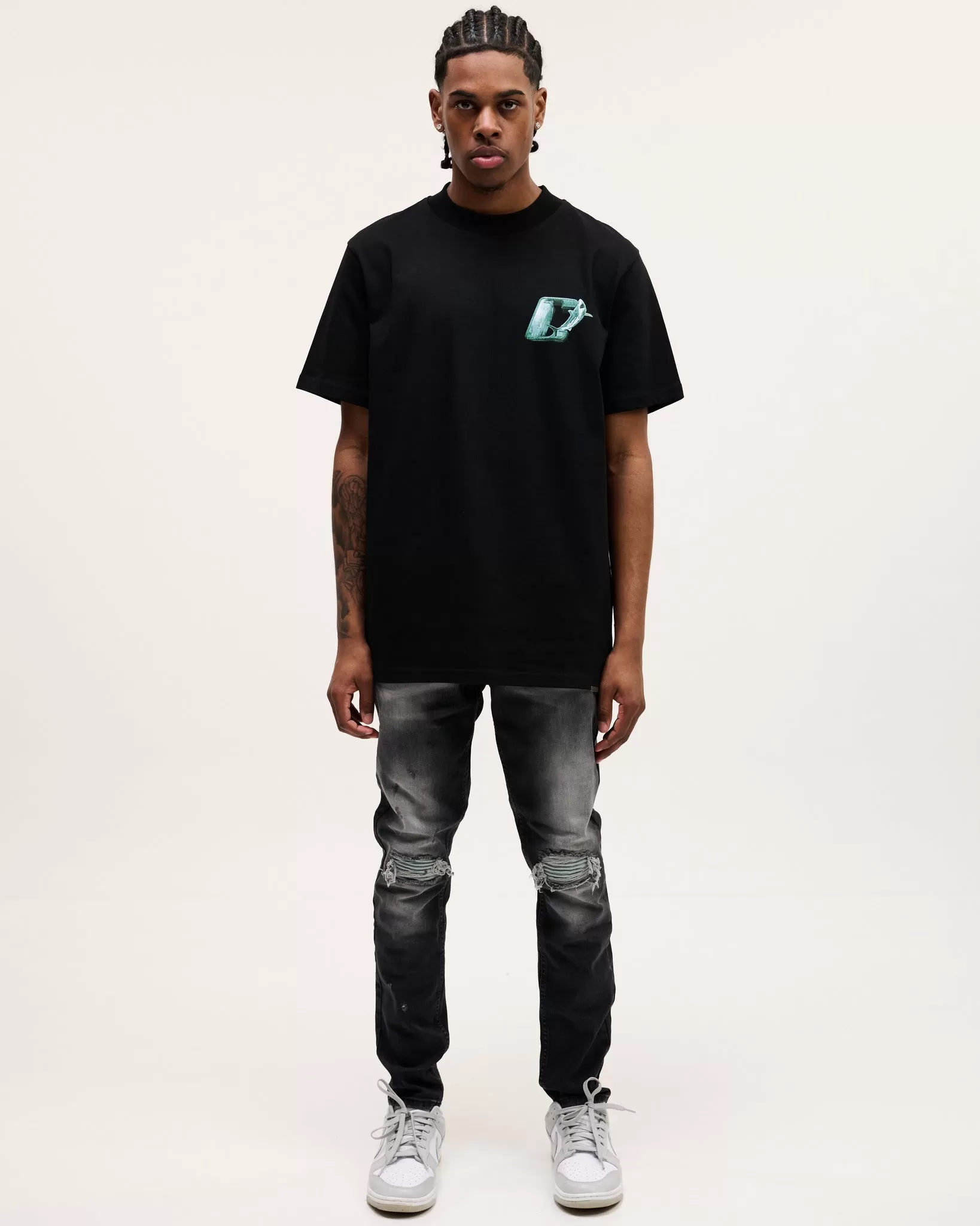 CROYEZ SHARK T-SHIRT - BLACK/TEAL