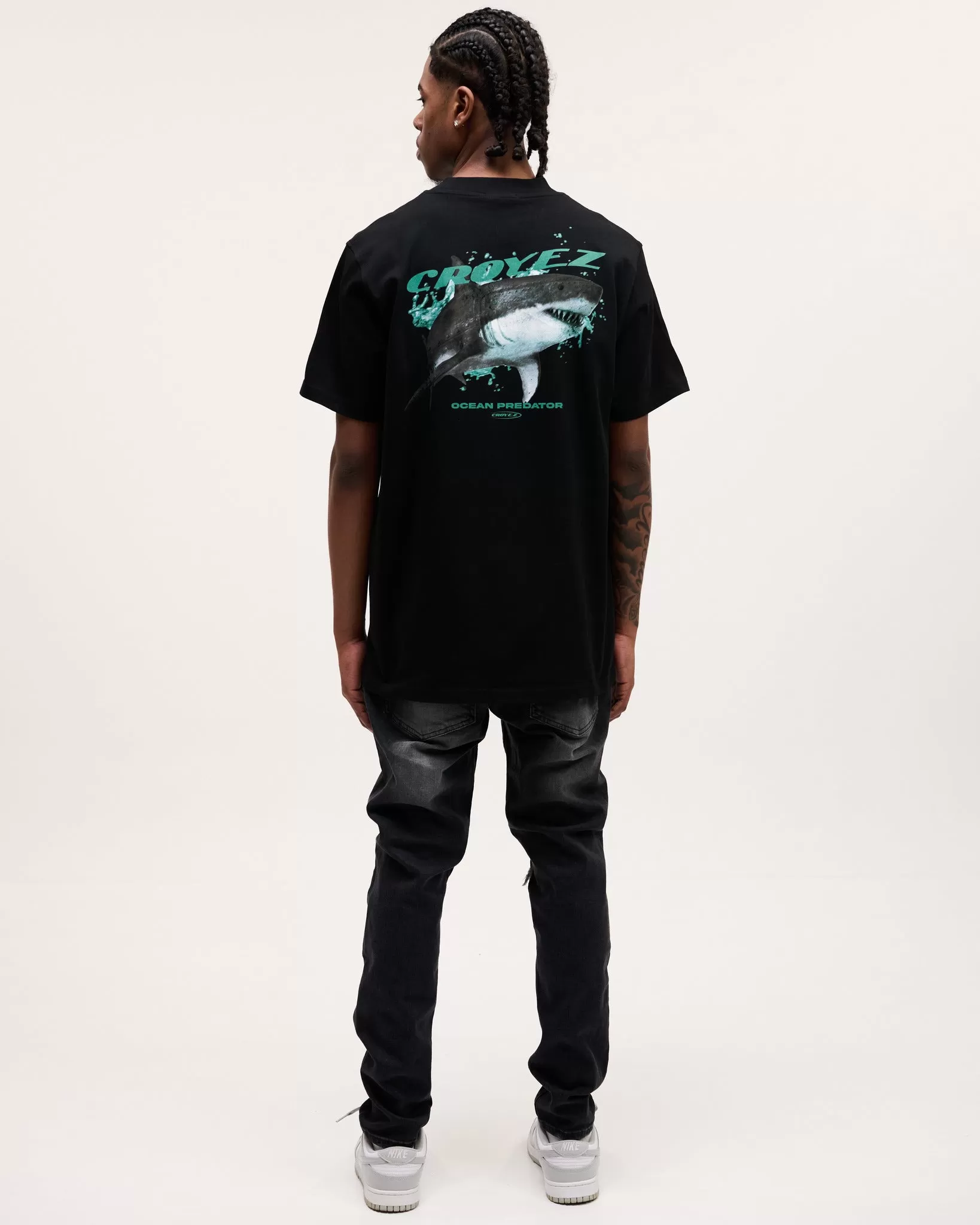 CROYEZ SHARK T-SHIRT - BLACK/TEAL