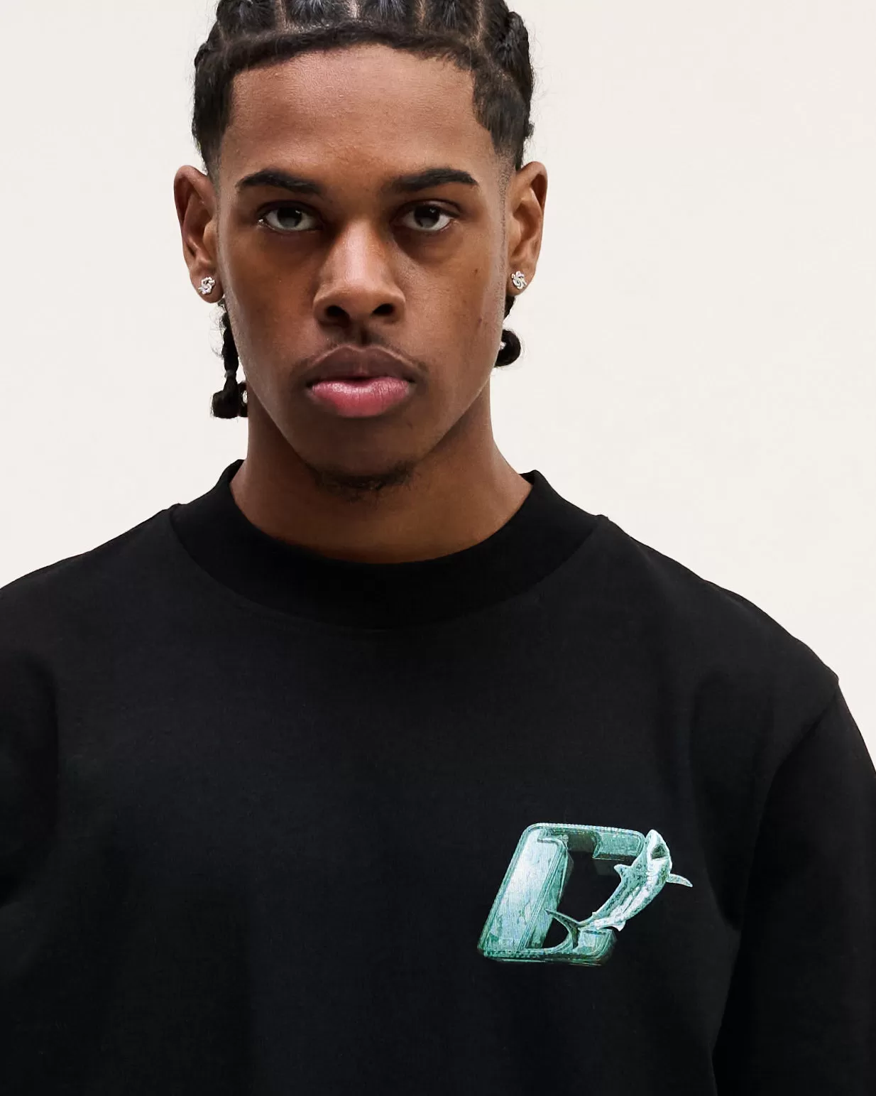 CROYEZ SHARK T-SHIRT - BLACK/TEAL