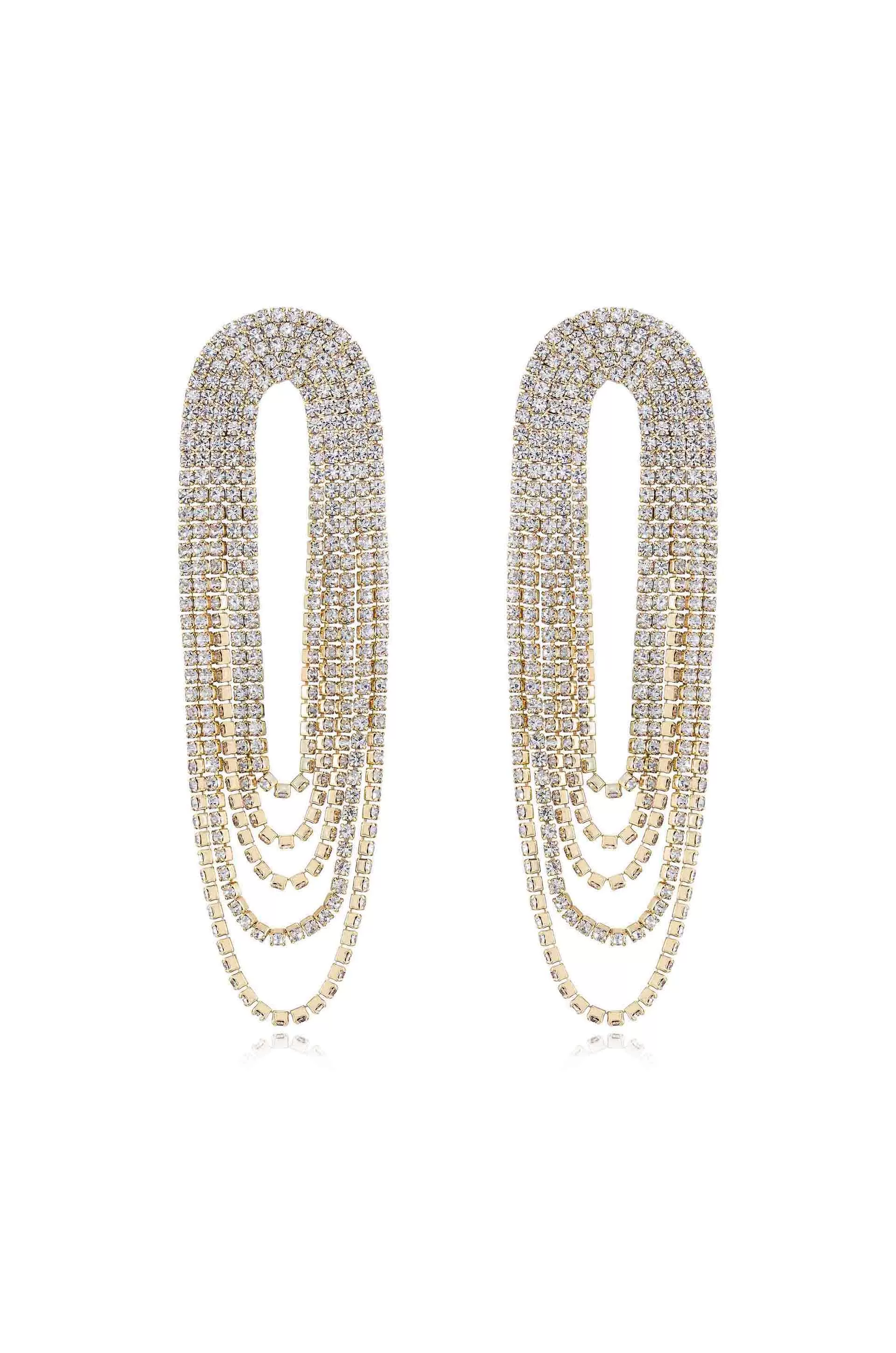 Crystal Drape Fringe Earrings