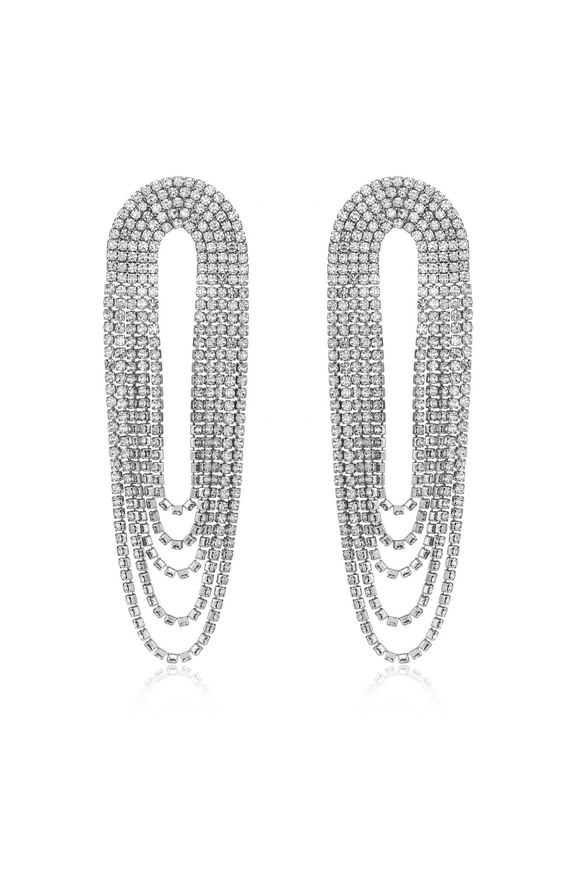 Crystal Drape Fringe Earrings