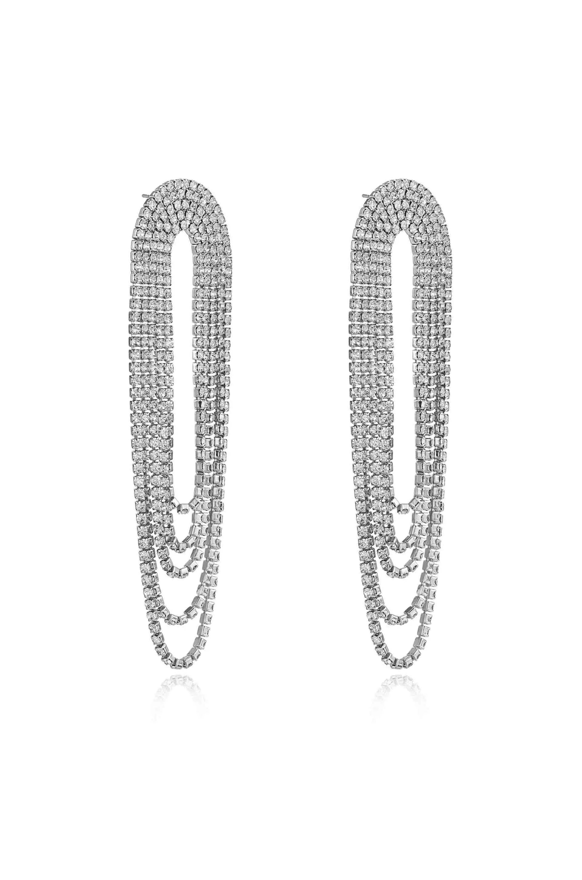 Crystal Drape Fringe Earrings