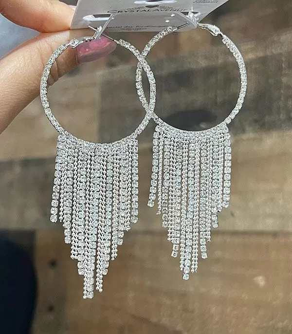 Crystal rhinestone Hoop earrings