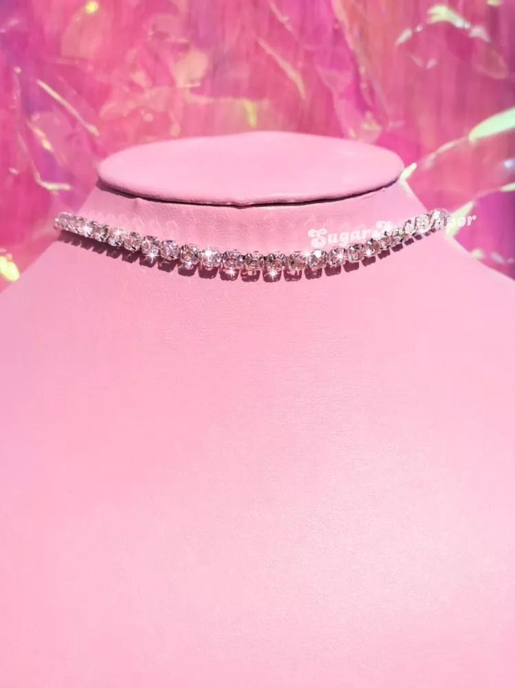 Crystal Rhinestone Thin Choker Necklace