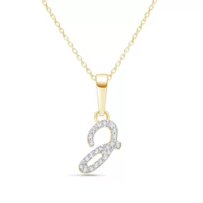 Cursive Diamond Initial Necklace