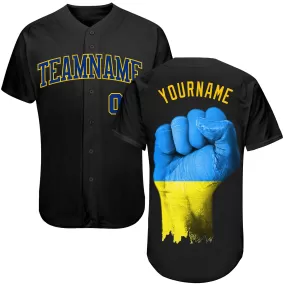 Custom 3D Pattern Design Solidarity With Ukraine Patriotic And Togetherness Authentic Baseball Jersey