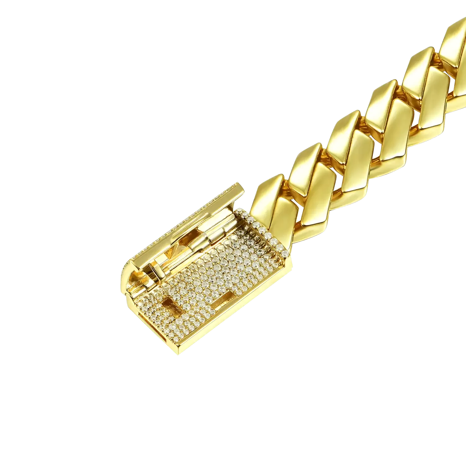 Custom Plain Gold Prong Cuban Link Chain