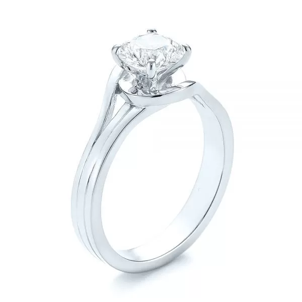 Custom Solitaire Diamond Engagement Ring [Setting Only] - EC068 With 1.3-Carat Round Shape Lab Diamond