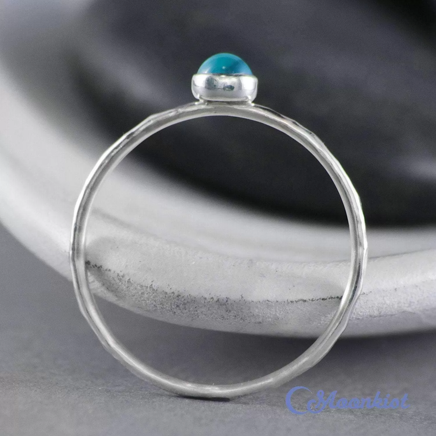 Dainty Silver Blue Topaz Pinky Ring | Moonkist Designs