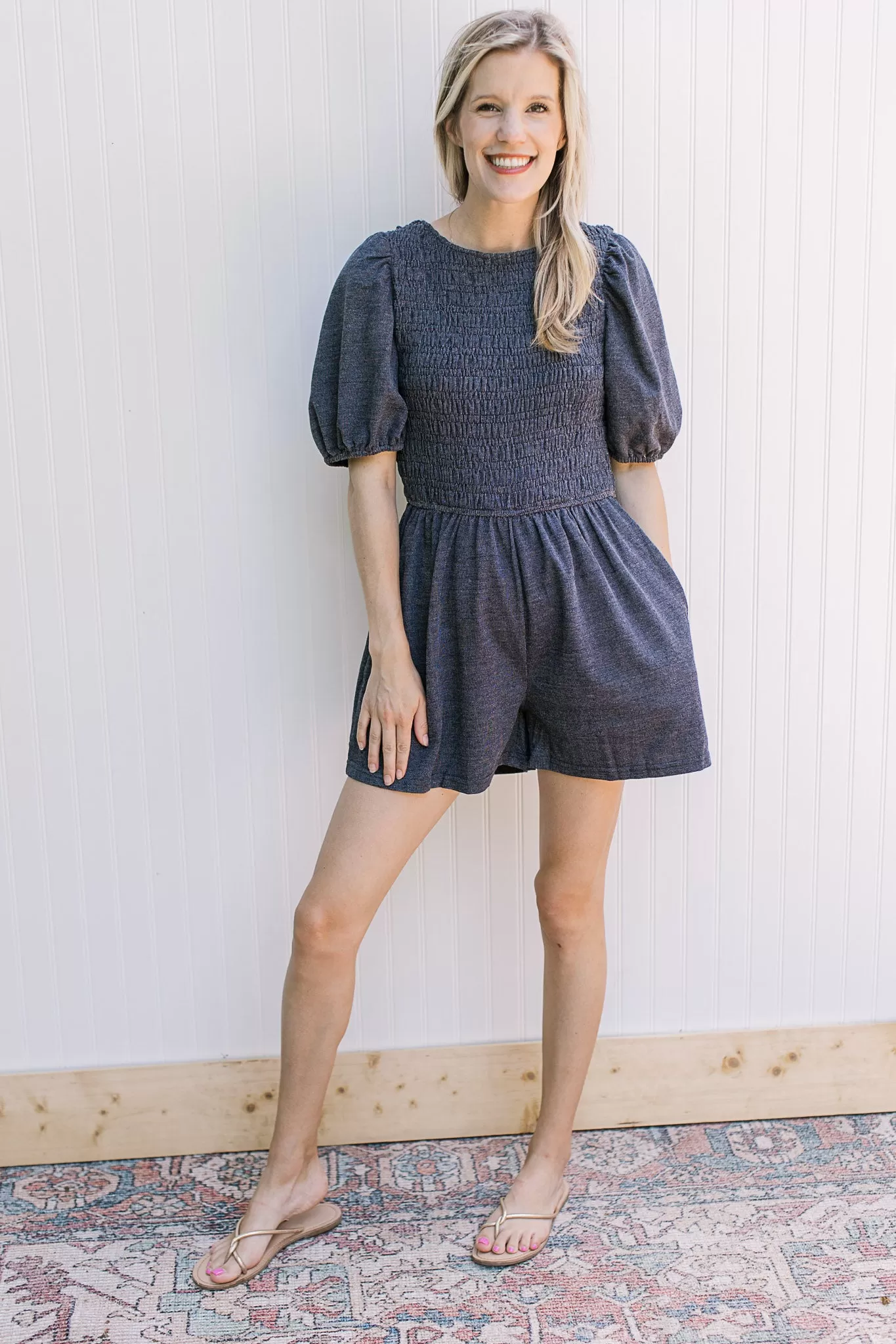 Dark Denim Vacation Romper