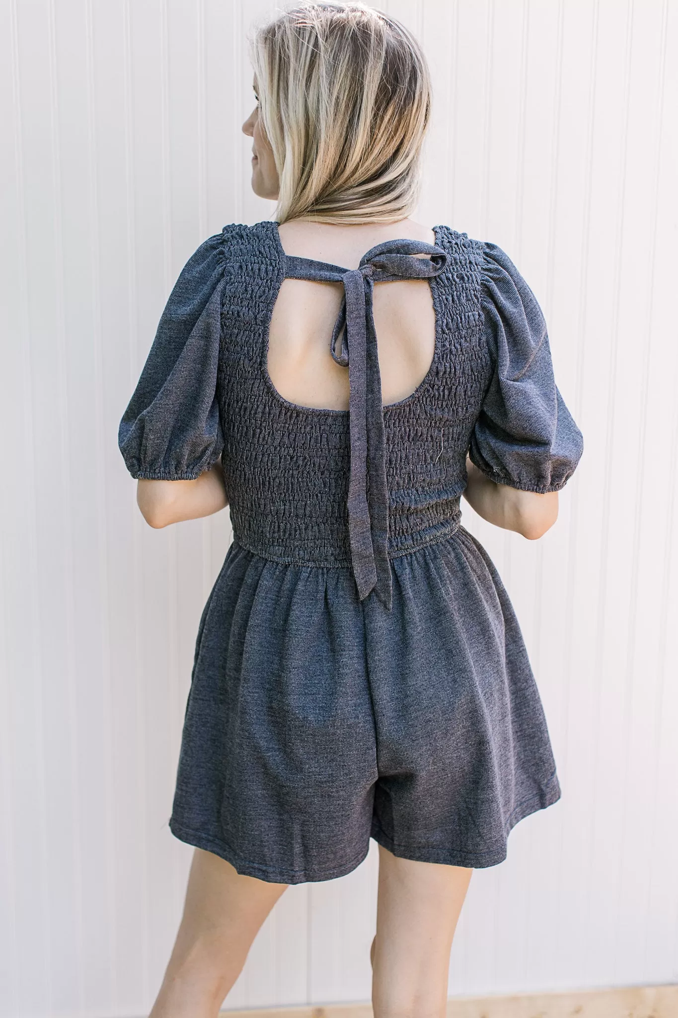 Dark Denim Vacation Romper