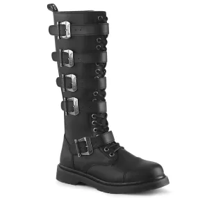 Demonia BOLT-425 | Black Vegan Leather Combat Boots