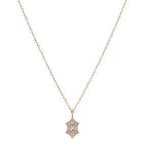 Diamond Baguette Shield Necklace