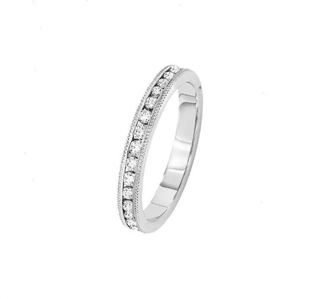 Diamond Channel Eternity Band in White Gold