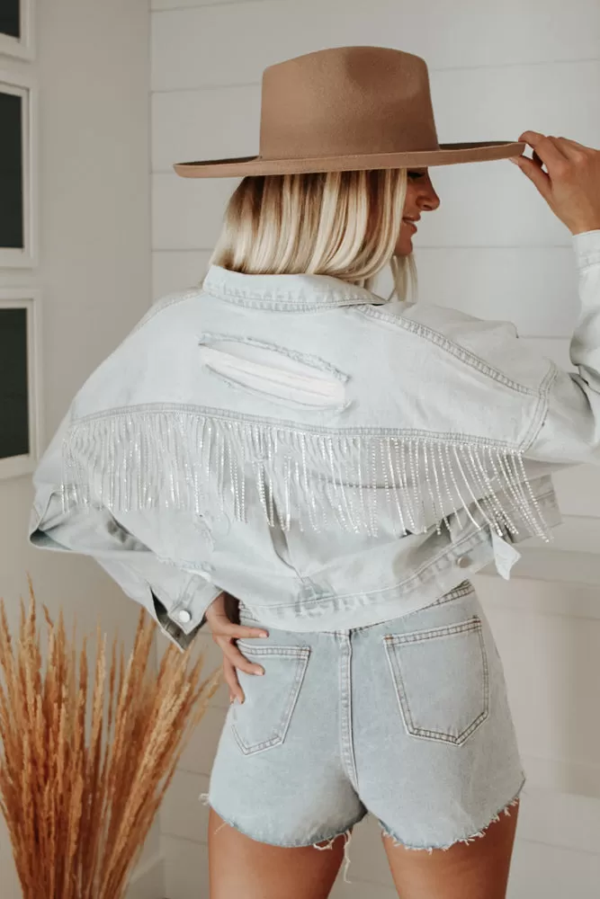 Diamond Dixie Rhinestone Fringe Jacket