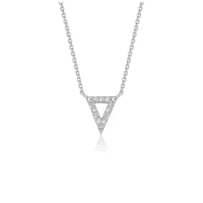 Diamond Inverted Triangle Pendant in 14k White Gold