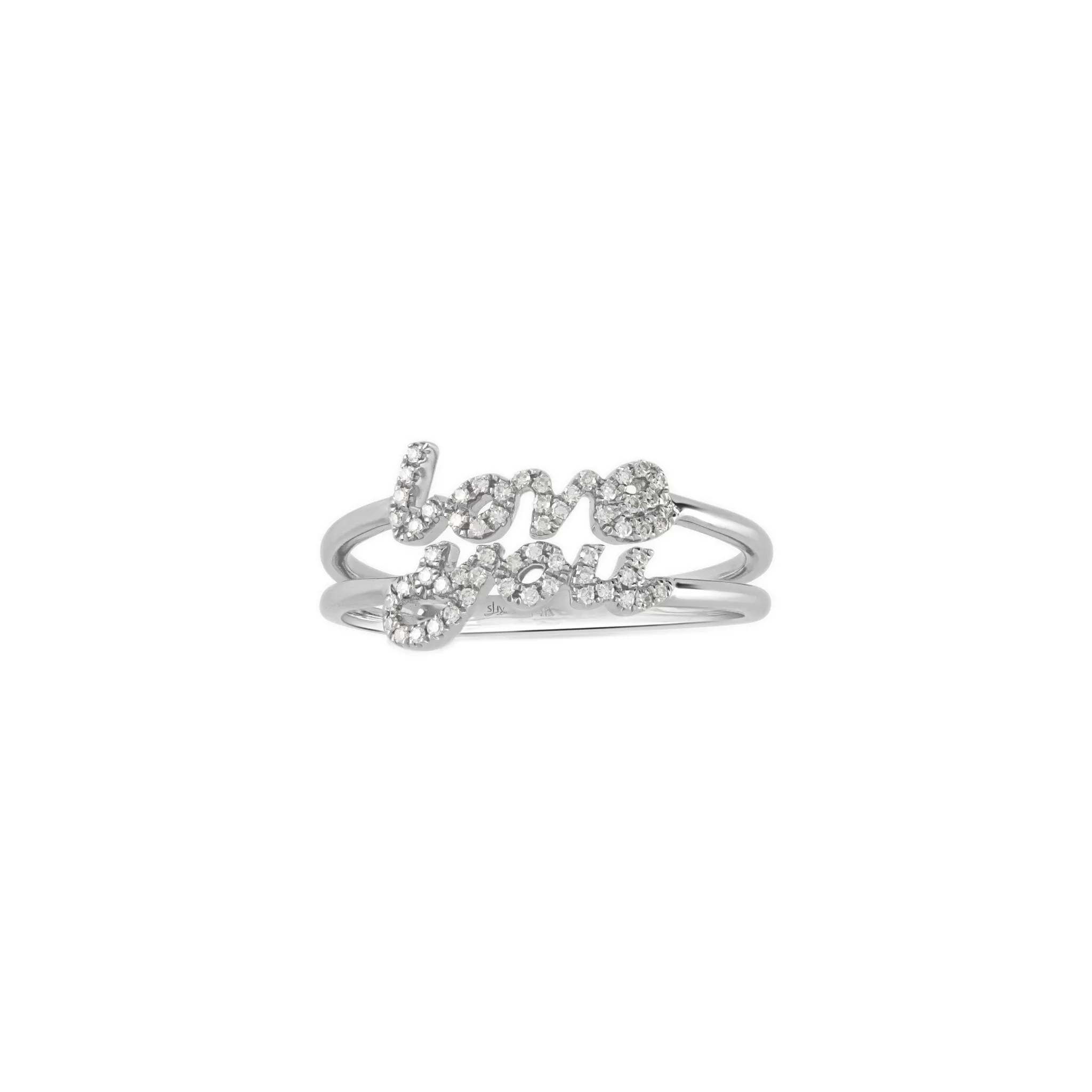 Diamond Love You Cursive Ring