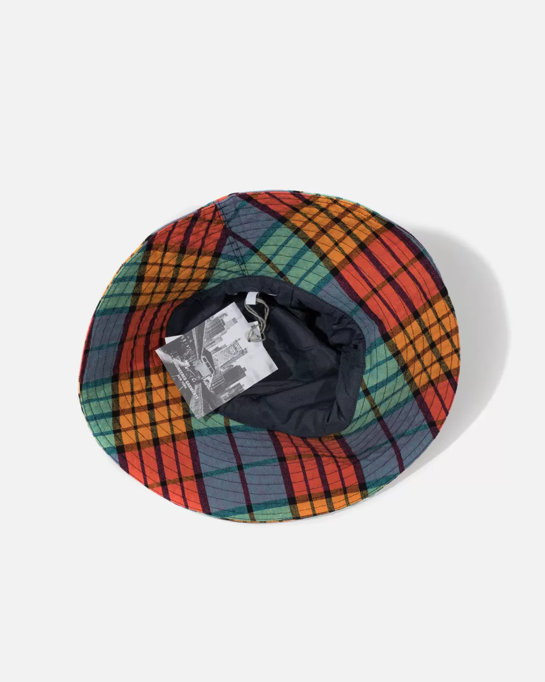 Dome Hat - Multi Colour Cotton Oxford Plaid