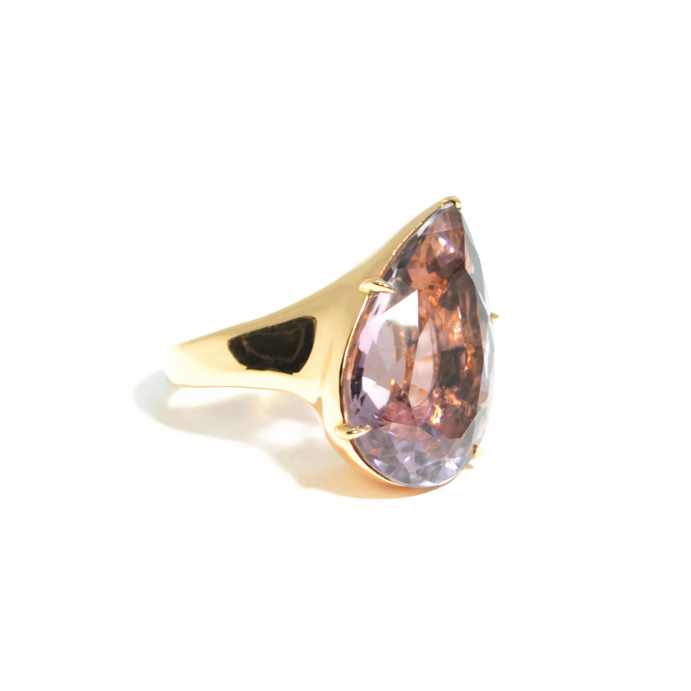 Eclat Jewels - One of a Kind Ring with Pink Tourmaline, 18k Rose Gold