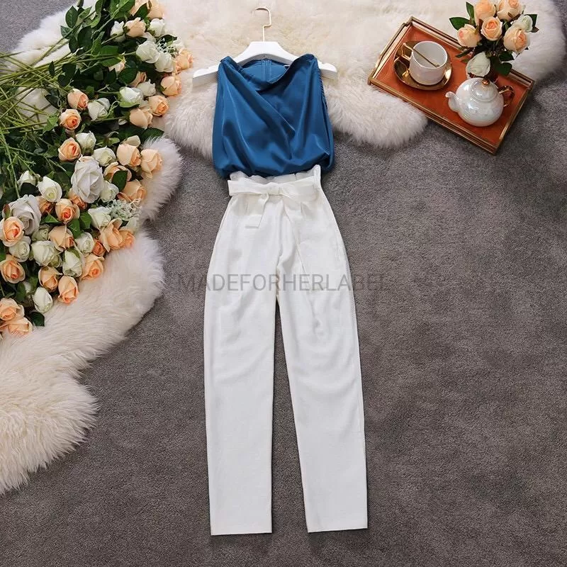 Eriko Top With High Waisted Pants Set