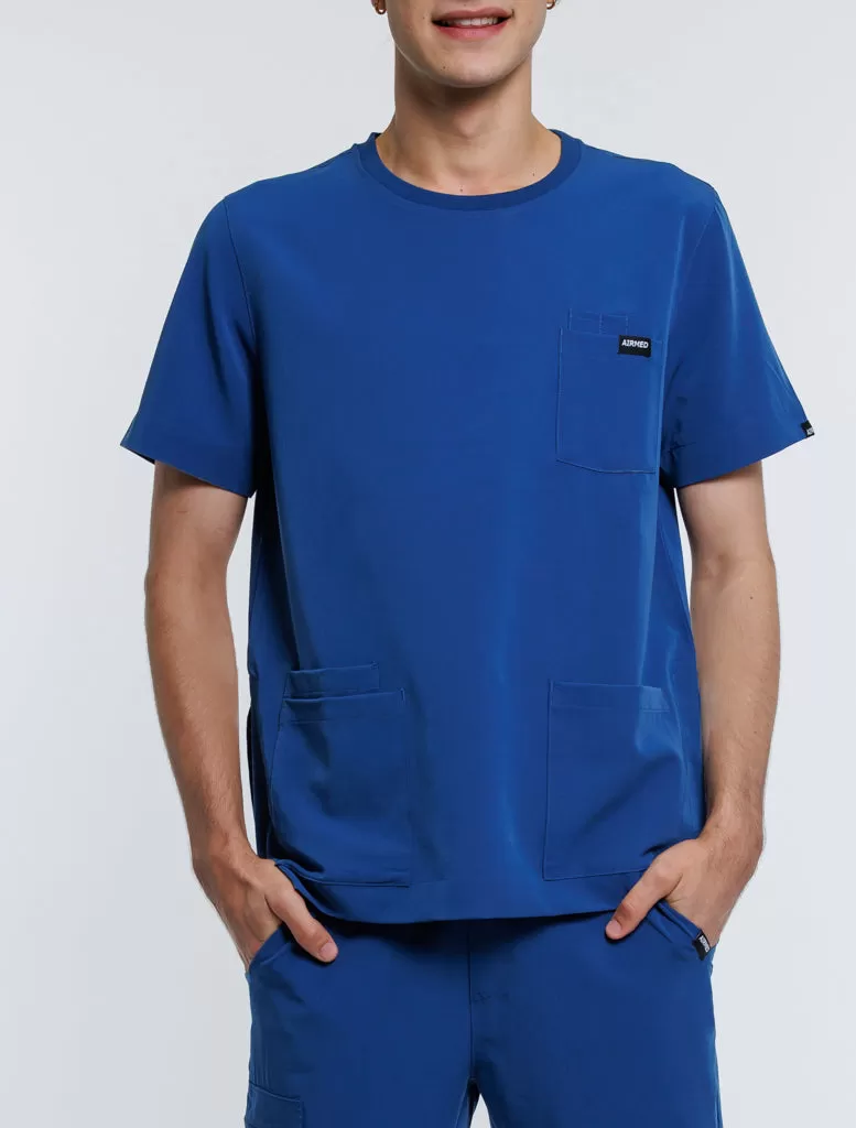 Essential Crewneck Scrub Top - Royal Blue