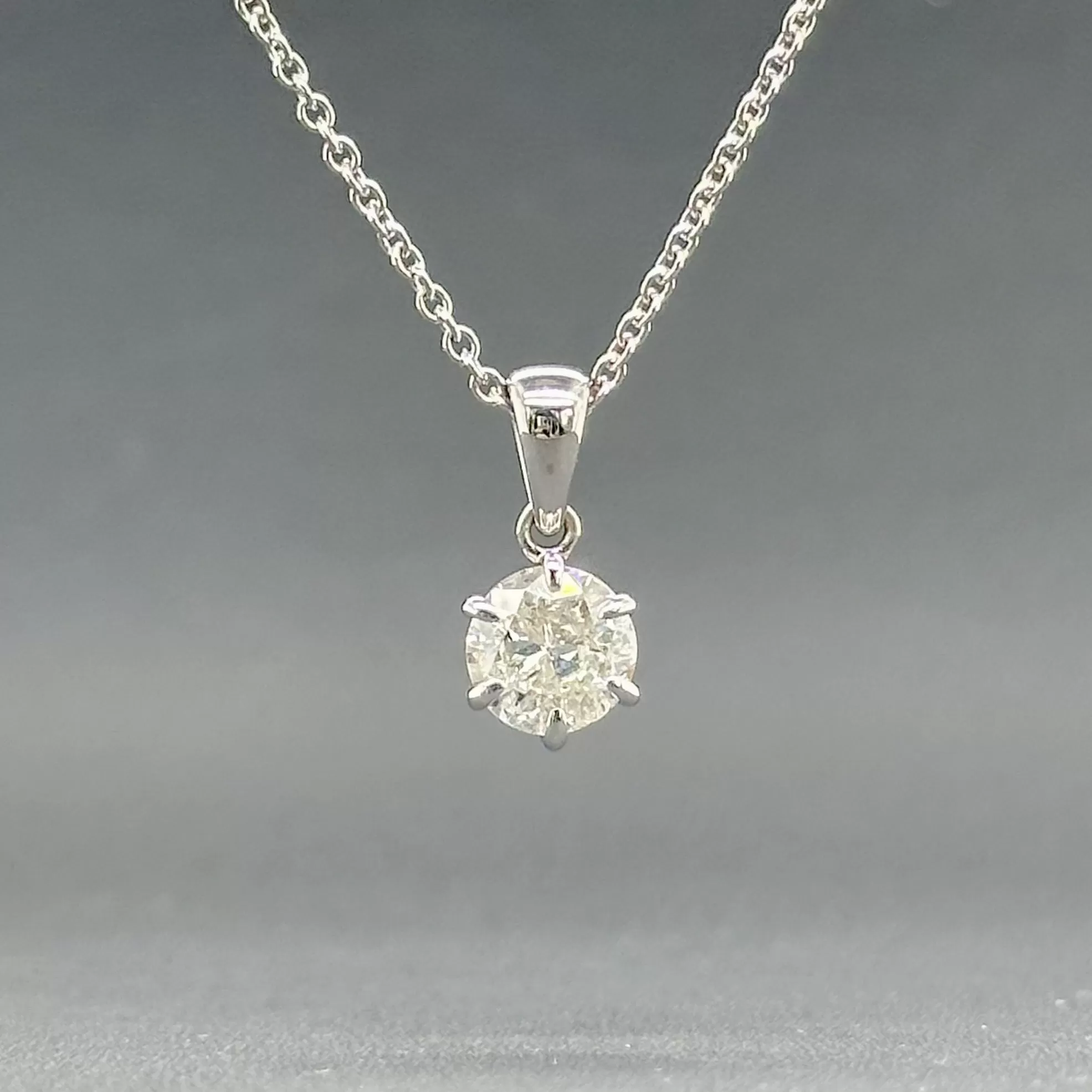 Estate 14K W Gold 0.61ct G/SI1 Diamond Pendant