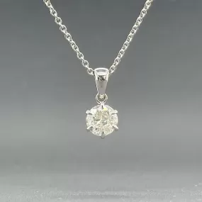 Estate 14K W Gold 0.61ct G/SI1 Diamond Pendant