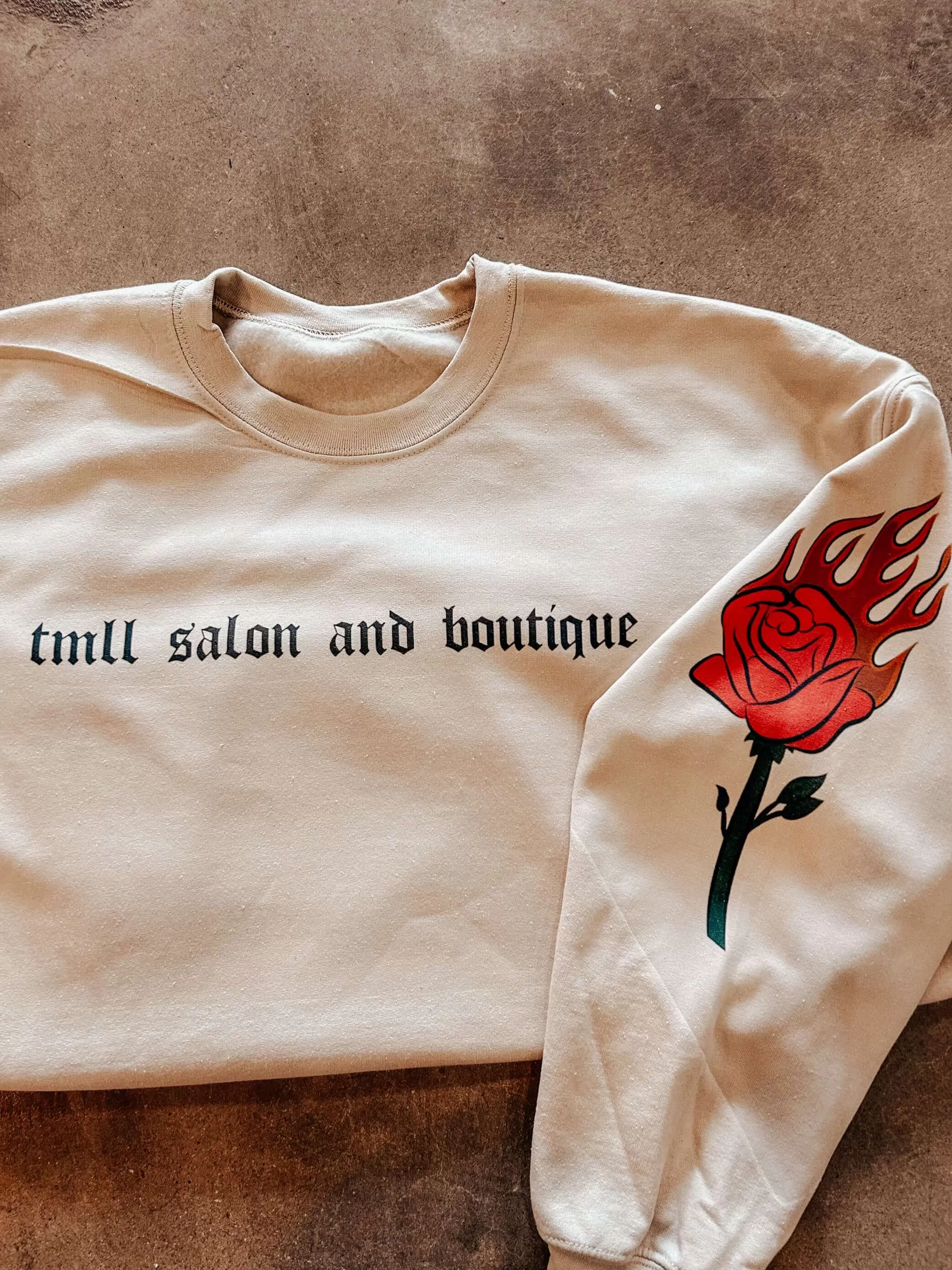 Flaming Rose Graphic Sweatshirt