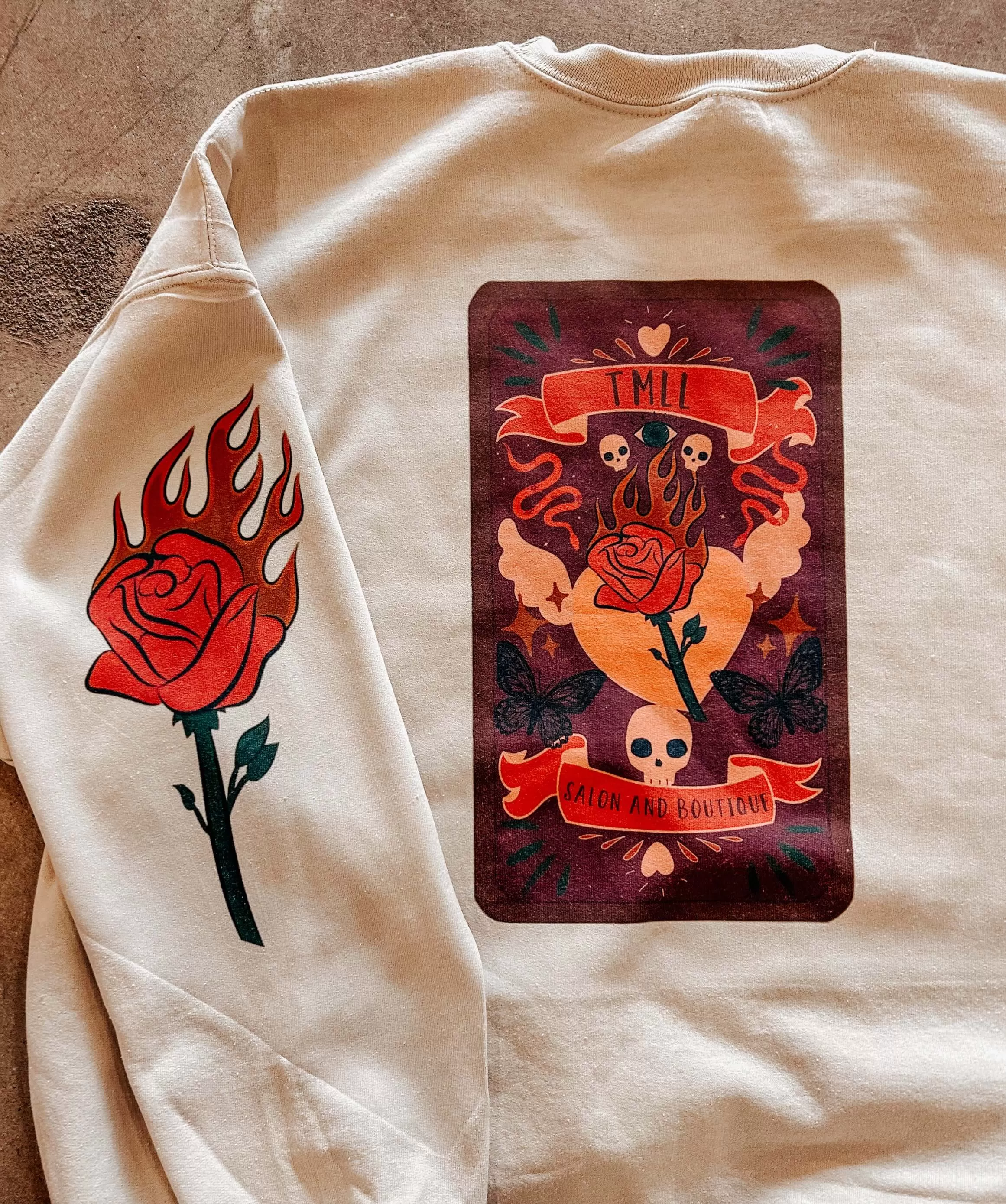 Flaming Rose Graphic Sweatshirt